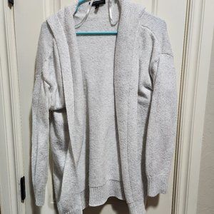 Banana Republic Light Heather Grey Hooded Cardigan Sweater Medium